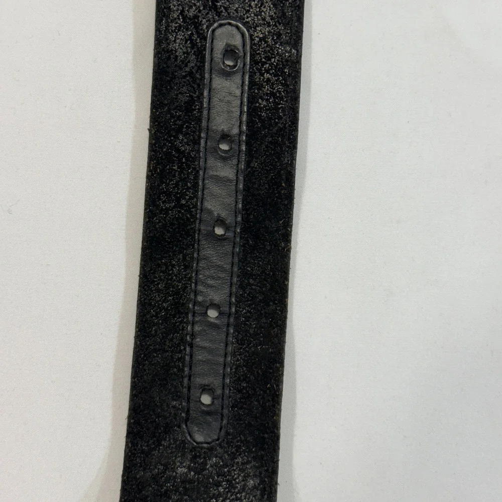 Brighton Embroidered Leather Western Belt‎ Womens 34 Black Silver Buckle | Boho